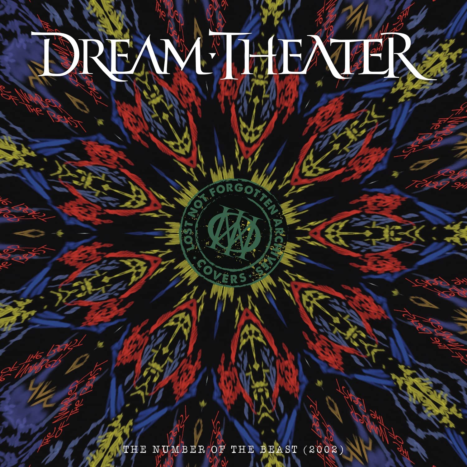 Dream Theater album cover with kaleidoscope pattern and "Lost Not Forgotten Archives" logo.