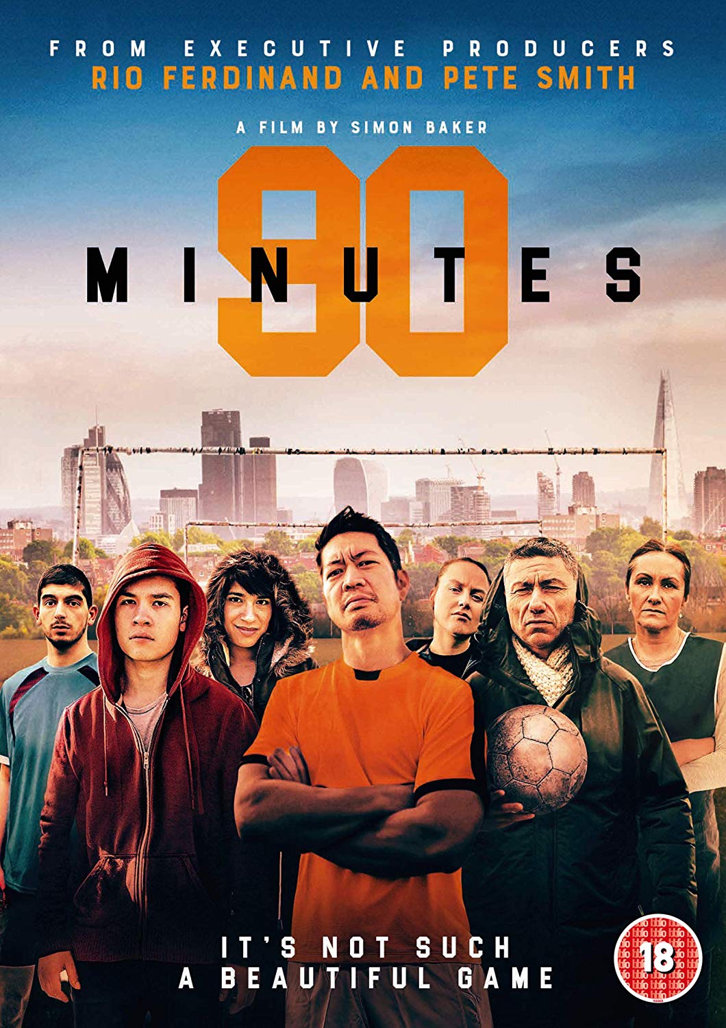 DVD cover for "90 Minutes" featuring a group of men in front of a city skyline.