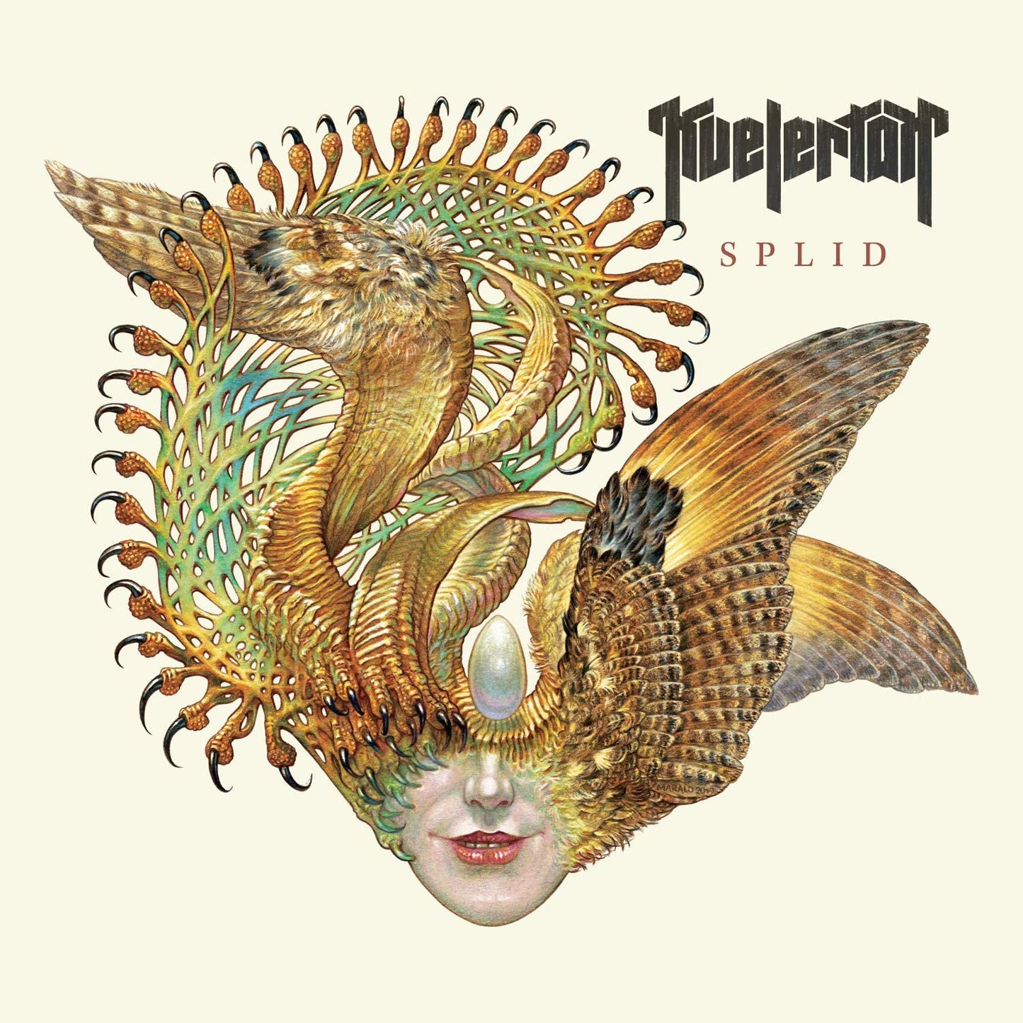 Album cover art featuring a woman's face surrounded by a bird-like, ornate headdress.