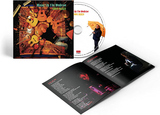 Chris Jagger album cover with guitars, percussion, and a reclining figure.