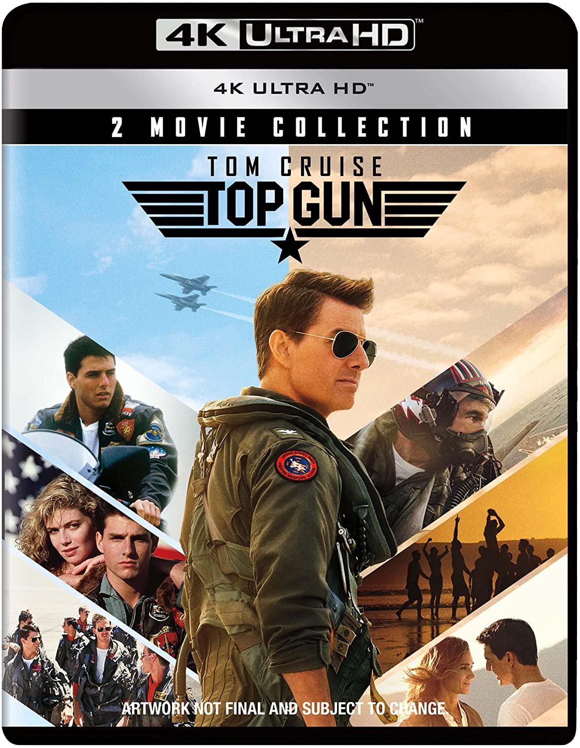 "Back of 'Top Gun 2' Blu-ray case with images and text describing the product."
