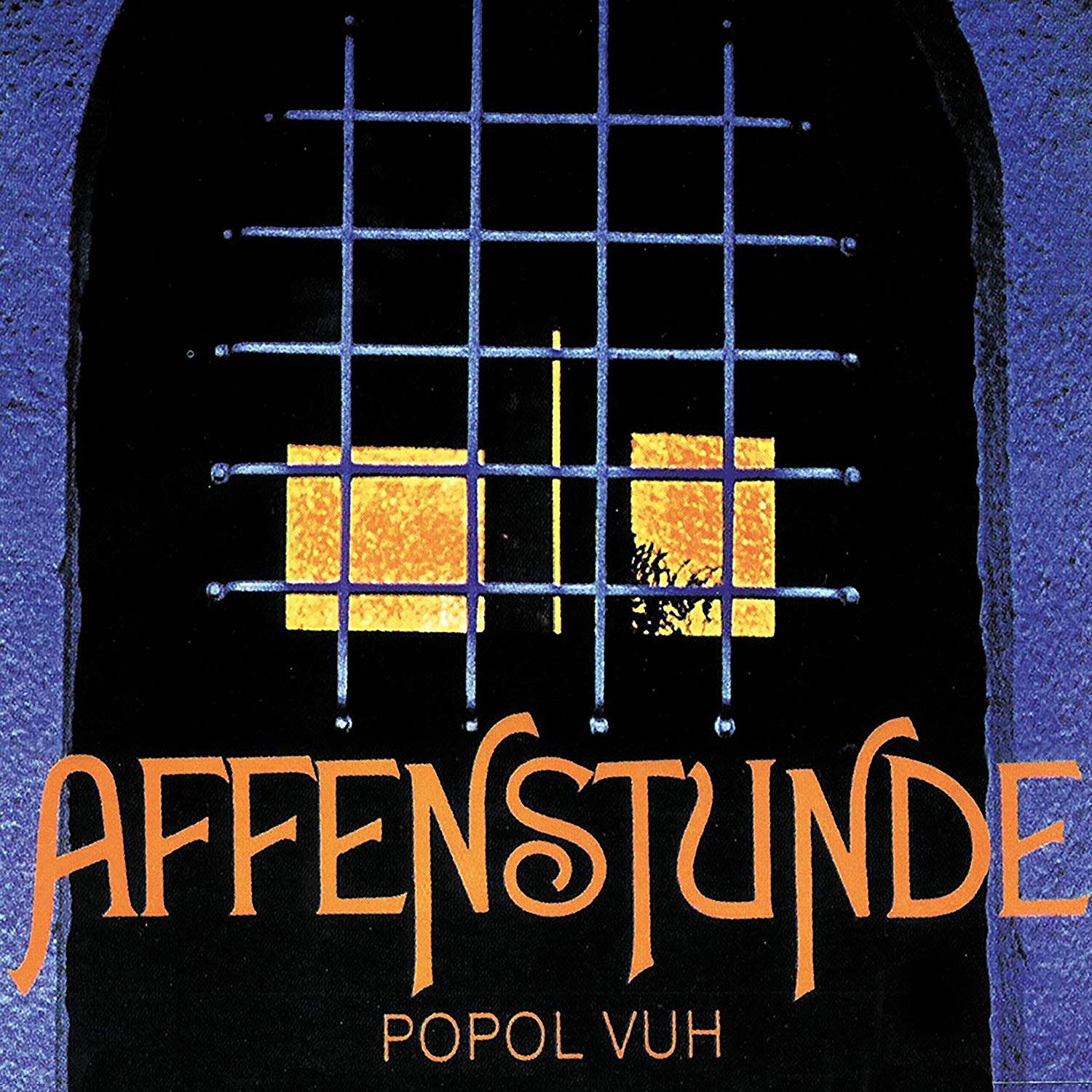 The alt text for the image is: "Album cover with barred window and orange text on black background."