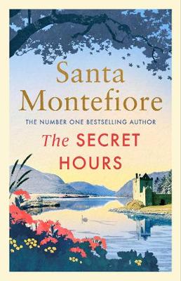 Book cover with serene lake scene, house, and mountains, by Santa Montefiore.