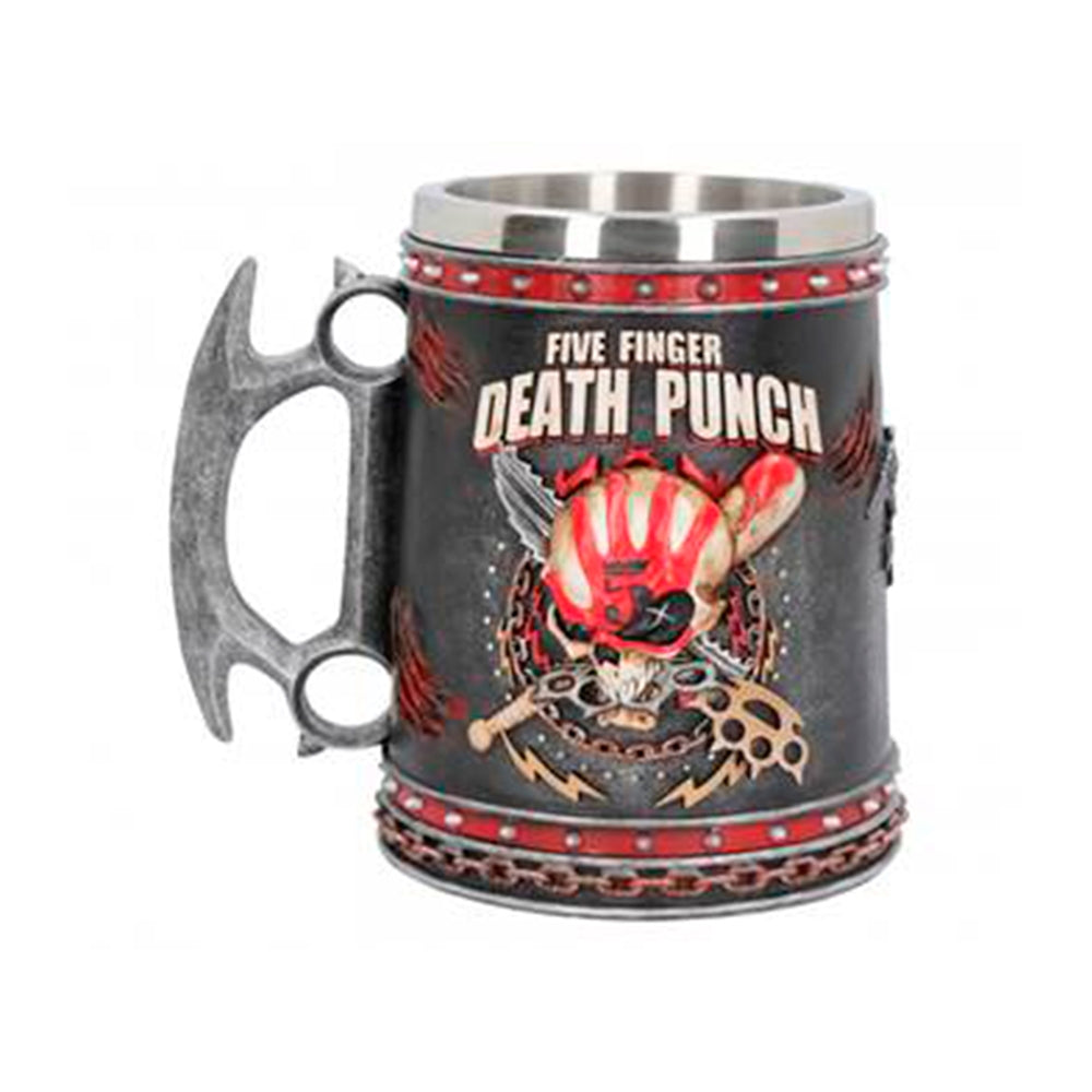 Nemesis Now B4654N9 Five Finger Death Punch Tankard 15cm, Resin w/Stainless Steel Insert, Black