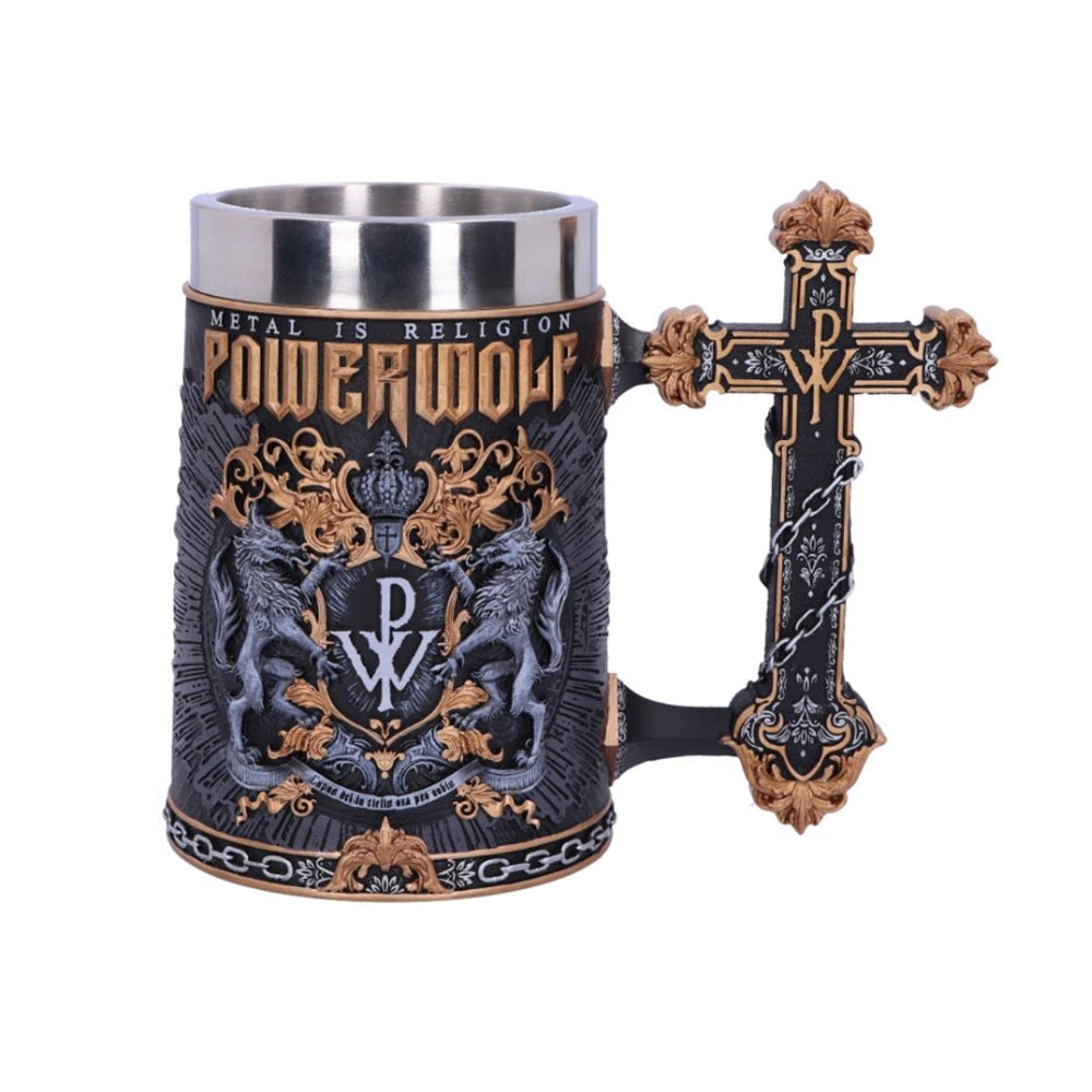 Nemesis Now Officially Licensed Powerwolf Metal is Religion Rock Band Tankard, Black